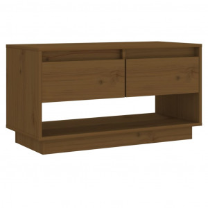 Mueble de TV madera maciza de pino marrón miel 74x34x40 cm H