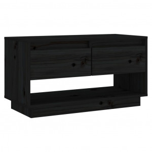 Mueble de TV de madera maciza de pino negro 74x34x40 cm H