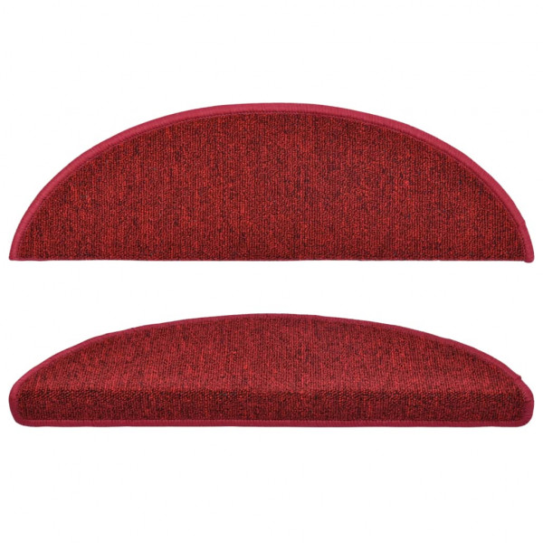 Alfombrillas de escalera 10 uds rojo burdeos 56x17x3 cm M 5