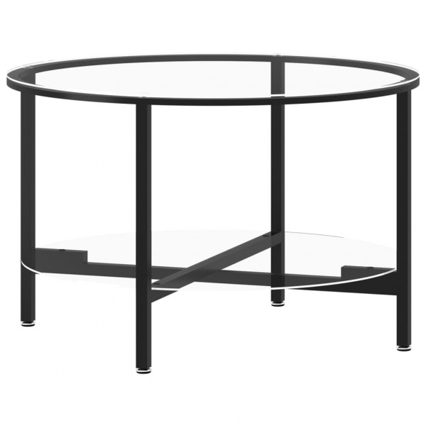 Mesa de centro vidrio templado negro y transparente 70 cm M 2