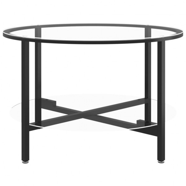 Mesa de centro vidrio templado negro y transparente 70 cm M 3