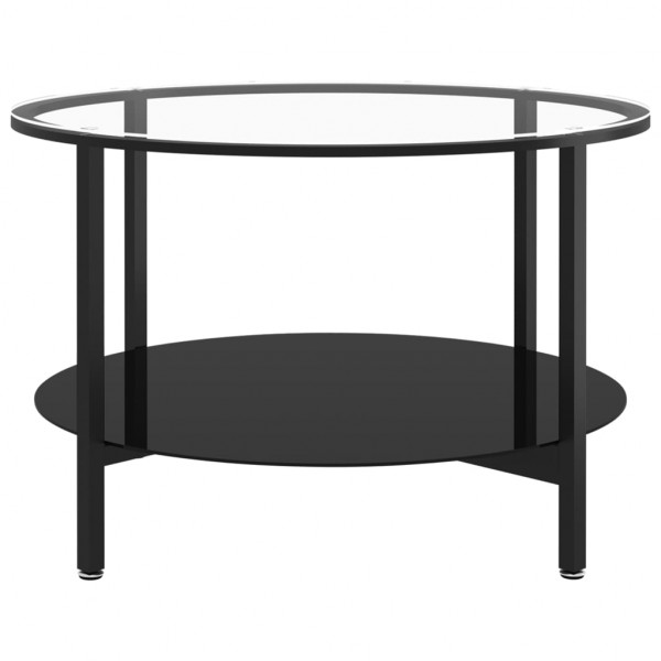 Mesa de centro vidrio templado negro y transparente 70 cm M 3