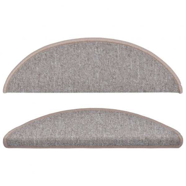 Tapetes de escadas 10 pcs 56x17x3 cm castanho-claro M 4