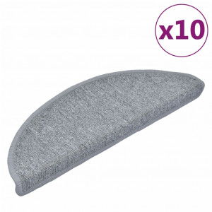 Alfombrillas de escalera 10 unidades gris claro 65x24x4 cm H