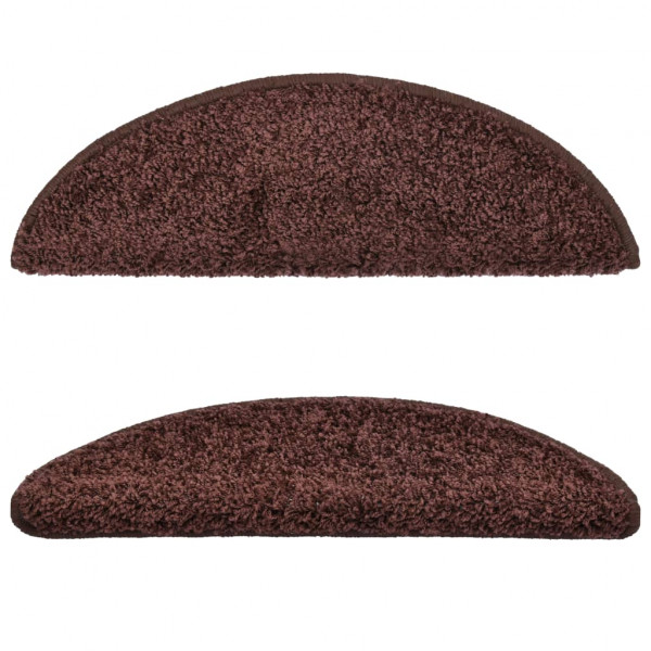 Tapetes de escadas 10 pcs 56x17x3 cm castanho M 4