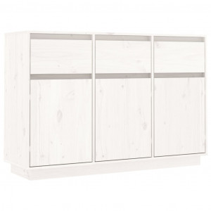 Aparador de madera maciza de pino blanco 110x34x75 cm H