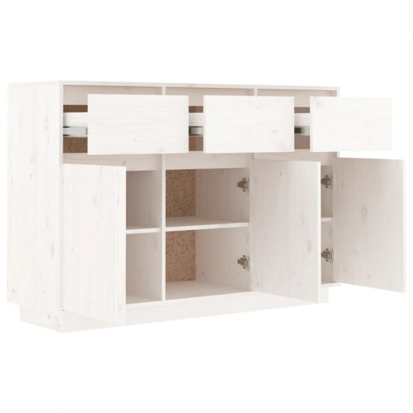Aparador de madera maciza de pino blanco 110x34x75 cm M 4