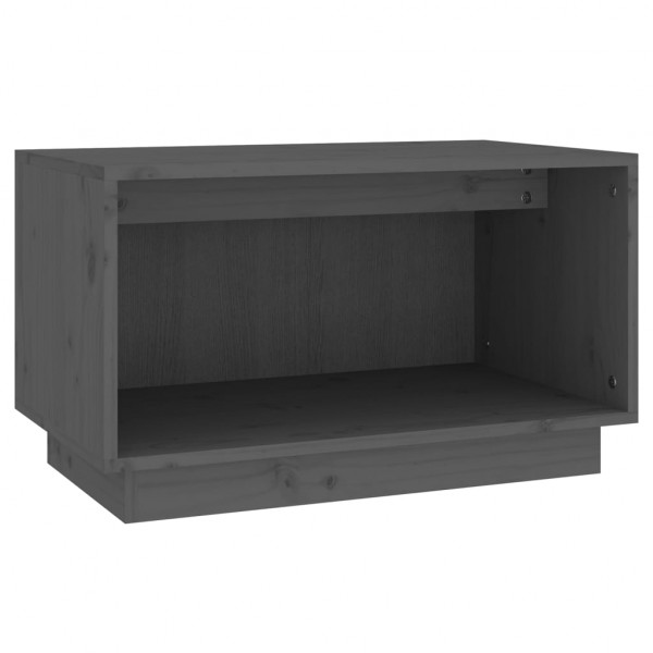 Mueble de TV de madera maciza de pino gris 60x35x35 cm M 2