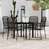 5 pcs Conjunto de jantar para jardim preto 1