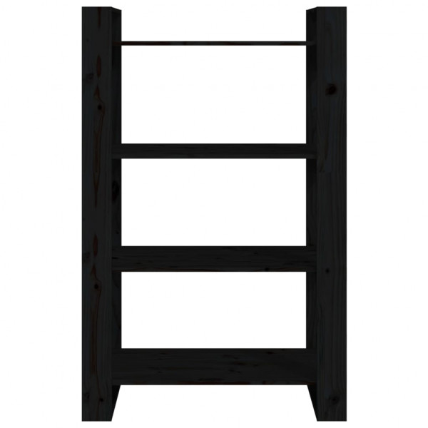 Estantería/divisor de espacios madera pino negro 80x35x125 cm M 5