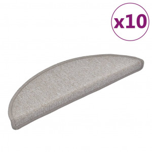 Alfombrillas de escalera 10 unidades gris taupe 56x17x3 cm H