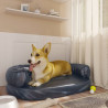 Cama para perros de espuma cuero sintético azul oscuro 75x53 cm 1