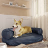 Cama para perros de espuma cuero sintético azul oscuro 88x65 cm 1