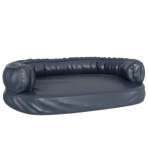 Cama para perros de espuma cuero sintético azul oscuro 88x65 cm H