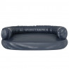 Cama para perros de espuma cuero sintético azul oscuro 88x65 cm 4