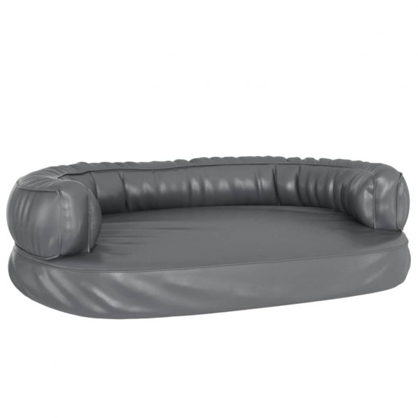 Cama para perros de espuma cuero sintético gris 75x53 cm M 2