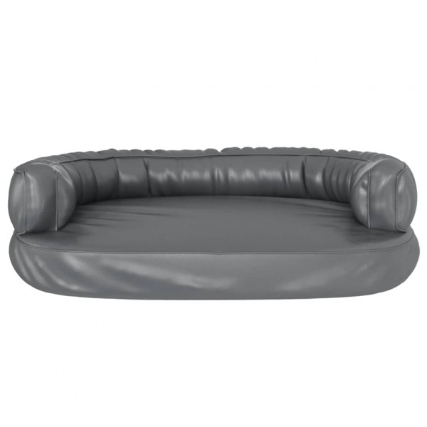 Cama para perros de espuma cuero sintético gris 75x53 cm M 4