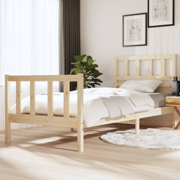 Estructura de cama madera maciza 90x200 cm D