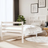 Estructura de cama madera maciza blanco individual 90x190 cm 1