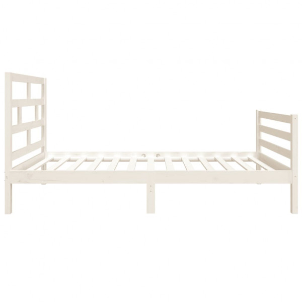 Estructura de cama madera maciza blanco individual 90x190 cm M 5