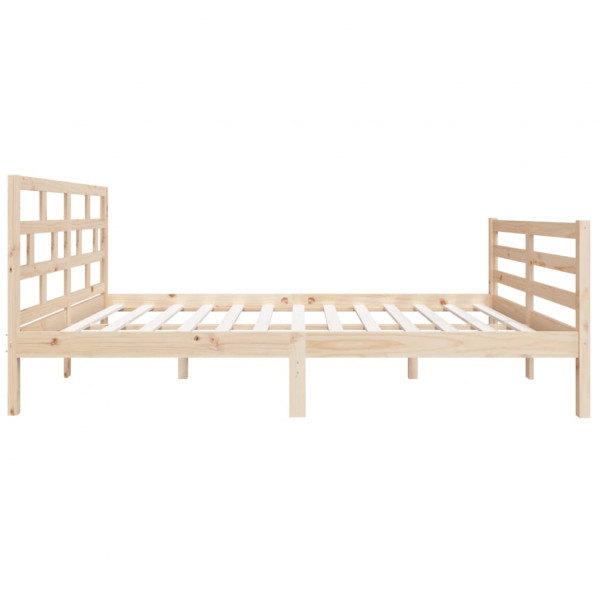 Estructura de cama madera maciza 4FT pequeña doble 120x190 cm M 5