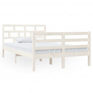 Estrutura cama pequena casal 120x190 cm pinho maciço branco H