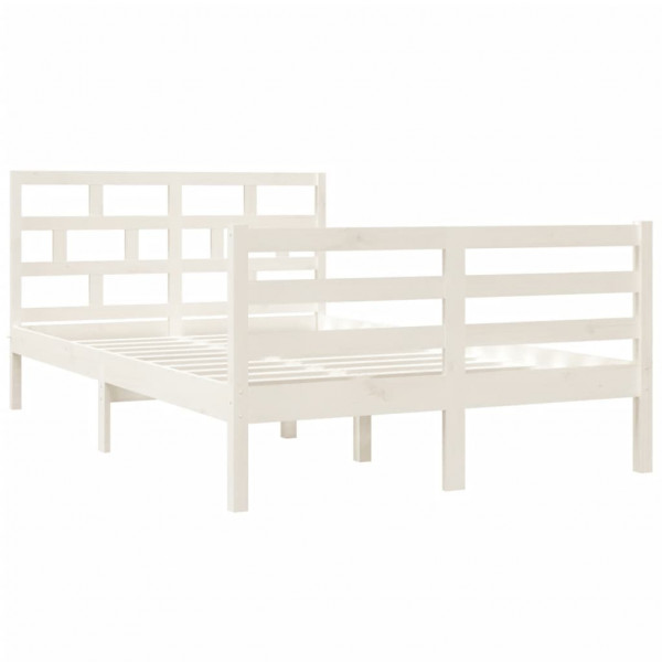 Estrutura cama pequena casal 120x190 cm pinho maciço branco M 3