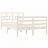 Estructura de cama madera maciza blanco 120x190 cm 3