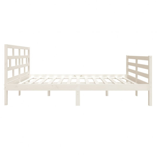 Estructura de cama madera maciza blanco 120x190 cm M 5