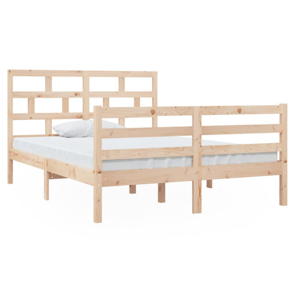 Estrutura de cama casal 135x190 cm madeira maciça M 2