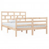 Estructura de cama doble de madera maciza 4FT6 135x190 cm 2