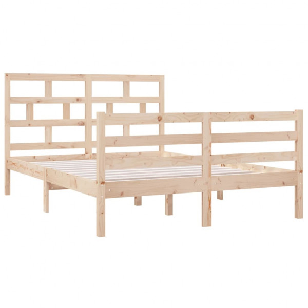 Estructura de cama doble de madera maciza 4FT6 135x190 cm M 3