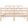 Estructura de cama doble de madera maciza 4FT6 135x190 cm 4