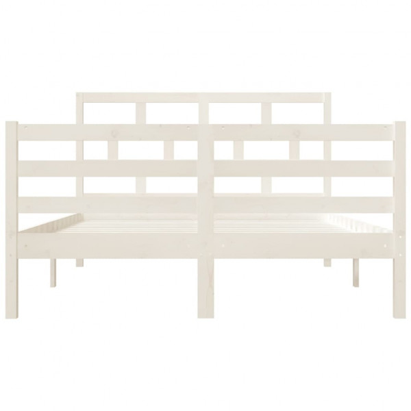 Estructura de cama doble de madera maciza blanco 135x190 cm M 4