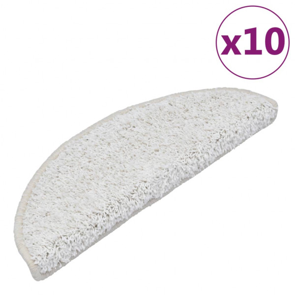 Tapetes de escadas 10 pcs 65x21x4 cm branco M 2
