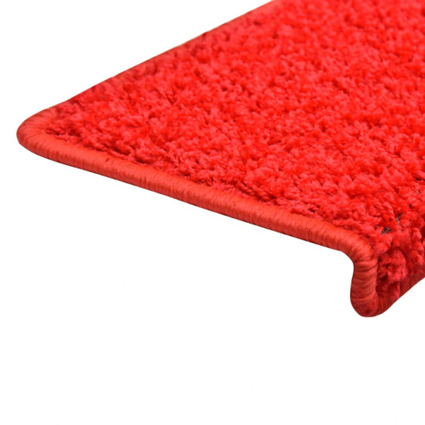 Tapetes de escadas 10 pcs 65x21x4 cm vermelho M 5