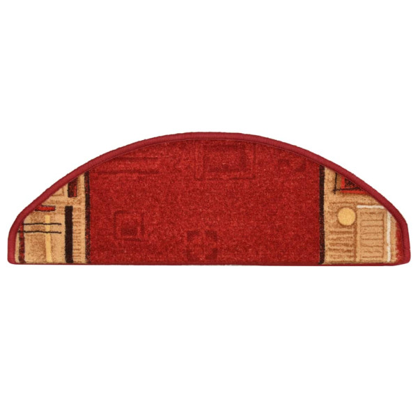 Tapetes de escadas adesivos 10 pcs 65x21x4 cm vermelho M 5