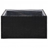 Vaso/floreira de jardim 80x80x40 cm vime PE preto 4