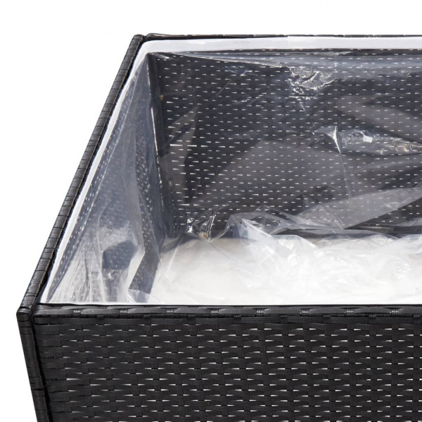 Vaso/floreira de jardim 80x80x40 cm vime PE preto M 5