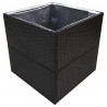 Vaso/floreira de jardim 80x80x80 cm vime PE preto 3