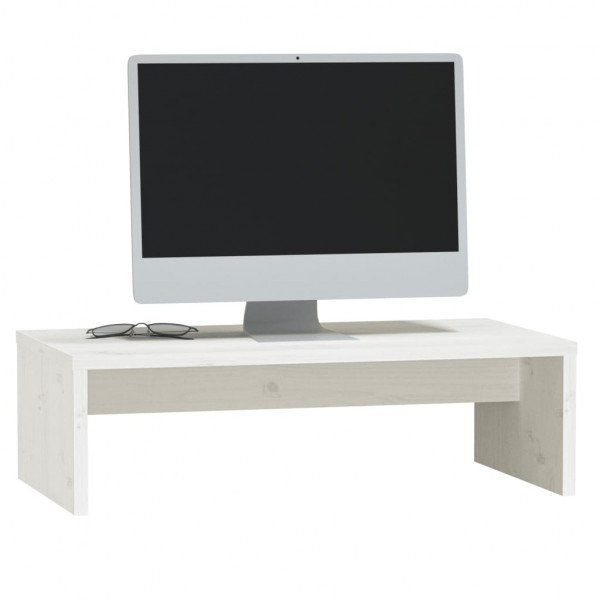 Soporte de monitor madera maciza de pino blanco 50x27x15 cm M 4