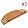 Tapetes de escadas adesivos 5 pcs 65x21x4 cm bege 2