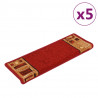 Alfombrillas de escalera autoadhesivas 5 uds rojo 65x21x4 cm 2