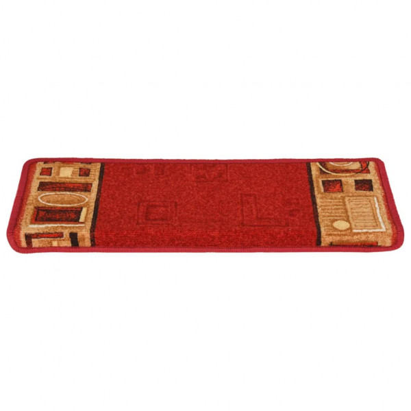 Alfombrillas de escalera autoadhesivas 5 uds rojo 65x21x4 cm M 5