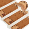 Alfombrillas de escalera autoadhesivas 5 uds beige 65x21x4cm 1