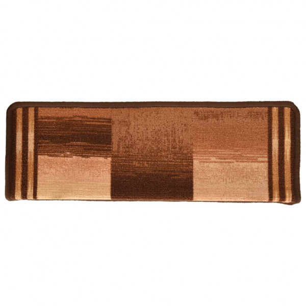 Alfombrillas de escalera autoadhesivas 5 uds marrón 65x21x4 cm M 5