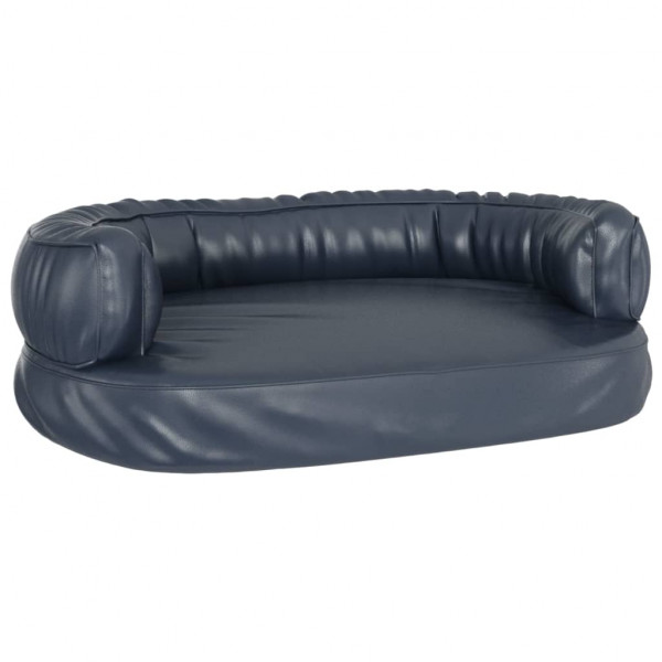 Cama para perros de espuma cuero sintético azul oscuro 60x42 cm M 2