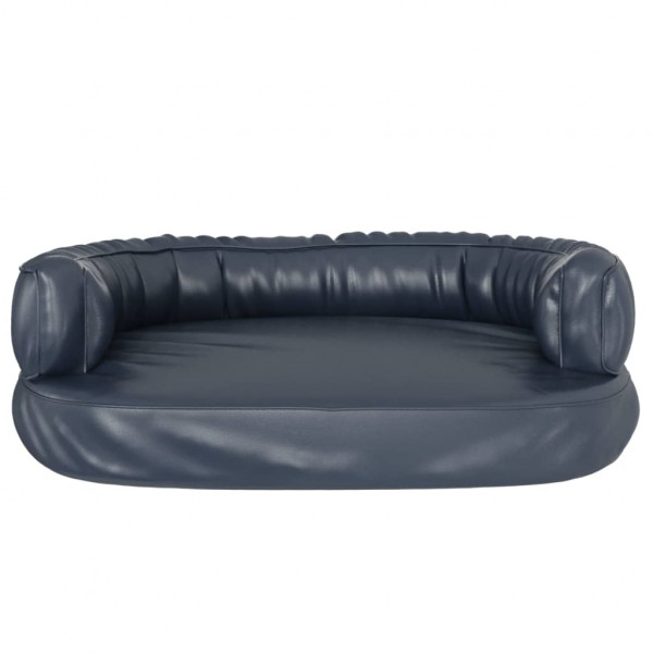 Cama para perros de espuma cuero sintético azul oscuro 60x42 cm M 4