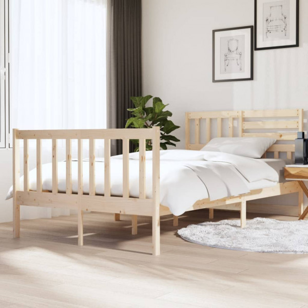 Estructura de cama de madera maciza 120x190 cm D