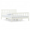 Estrutura cama pequena casal 120x190 cm pinho maciço branco 2